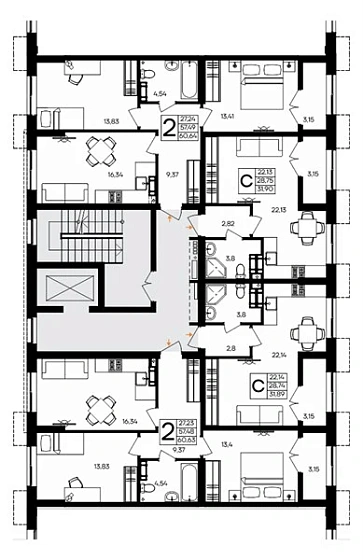 Квартира Студия 31.9 кв. м