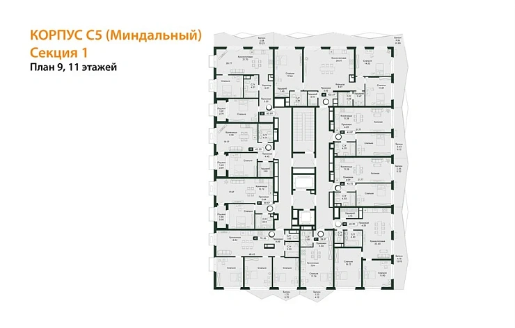 Квартира 2-комн. 60.89 кв. м