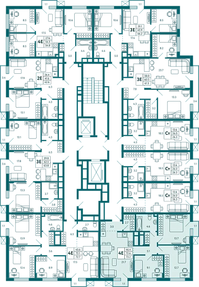 Квартира 3-комн. 73.3 кв.м