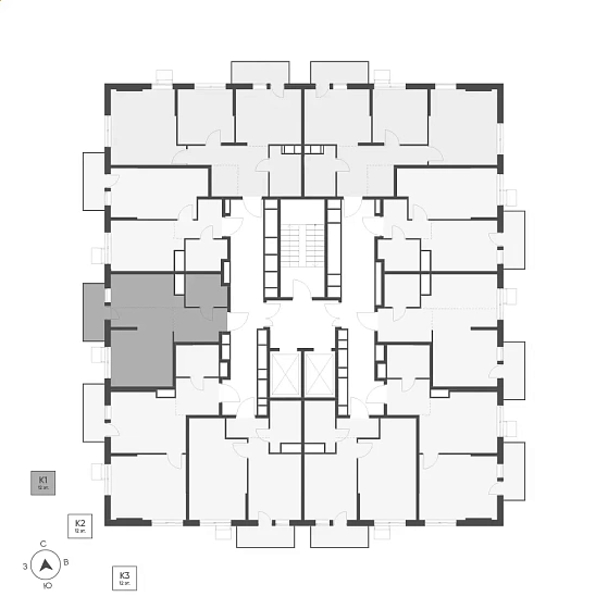 Квартира 1-комн. 34.3 кв. м