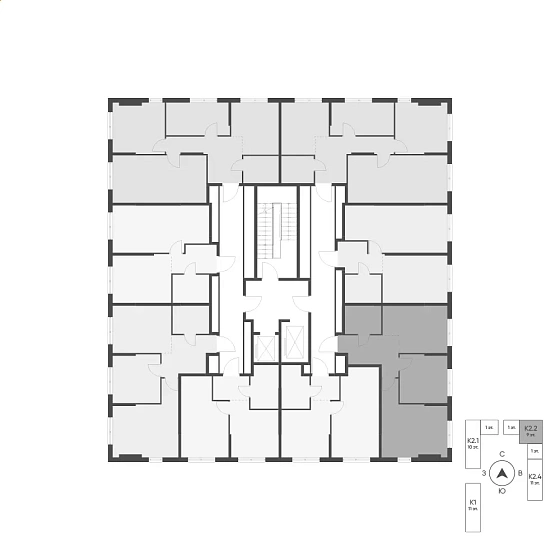 Квартира 2-комн. 51.3 кв. м