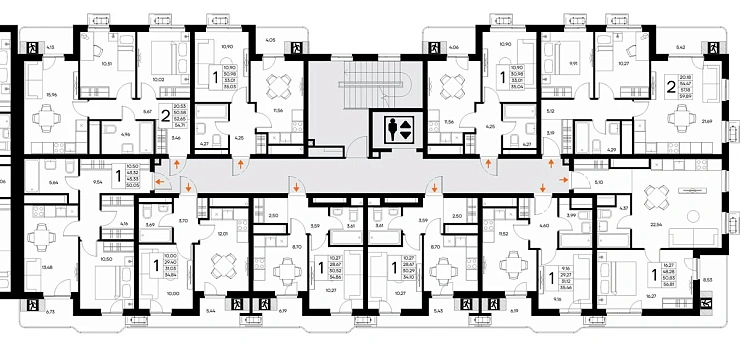 Квартира 2-комн. 59.89 кв. м