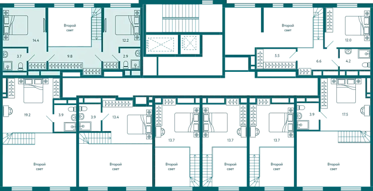 Квартира 2-комн. 57.2 кв.м