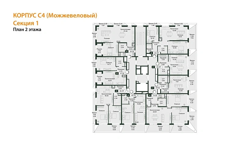 Квартира Студия 34.39 кв. м