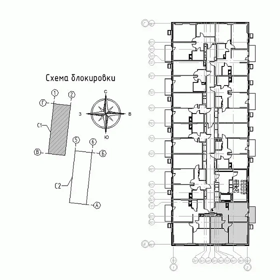 Квартира 2-комн. 56.74 кв. м