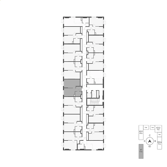 Квартира 1-комн. 39.5 кв. м