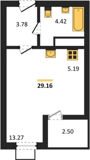 Квартира Студия 29.16 кв. м