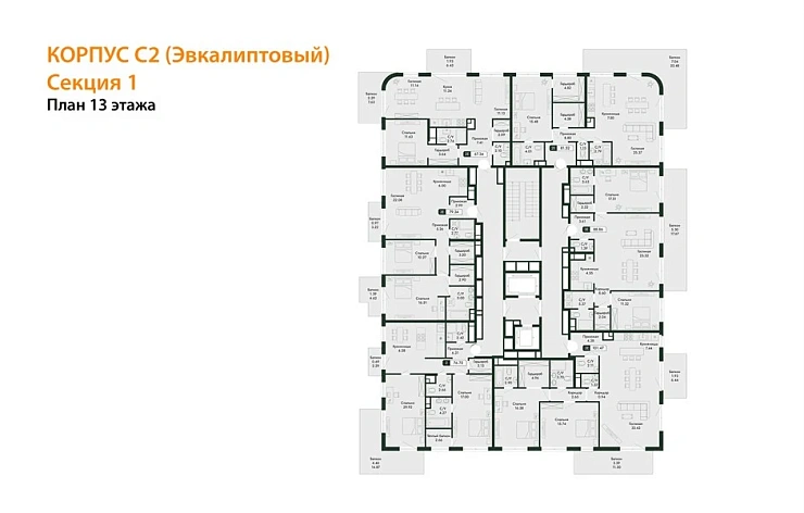 Квартира 1-комн. 81.52 кв. м