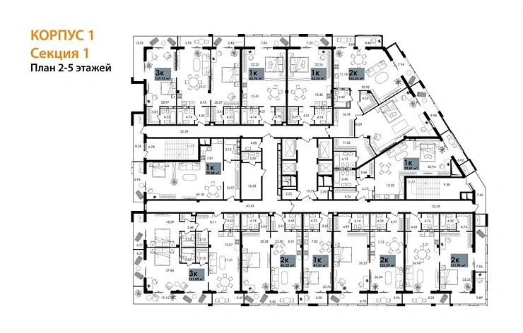 Апартаменты 2-комн. 85.22 кв. м