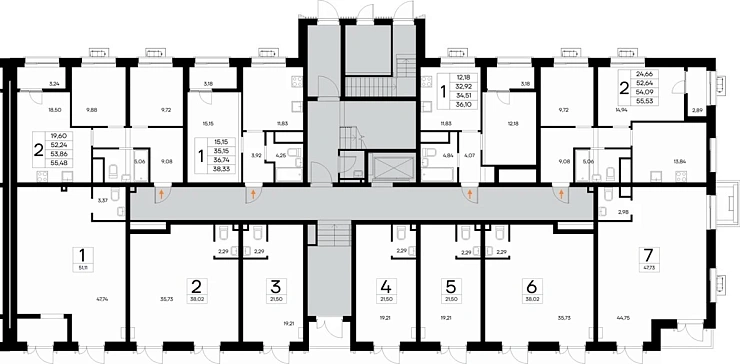 Квартира 2-комн. 55.53 кв. м