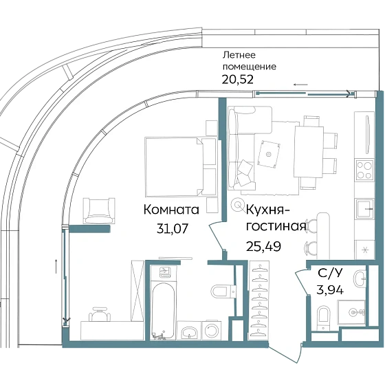 Объект недвижимости 81.02 кв. м