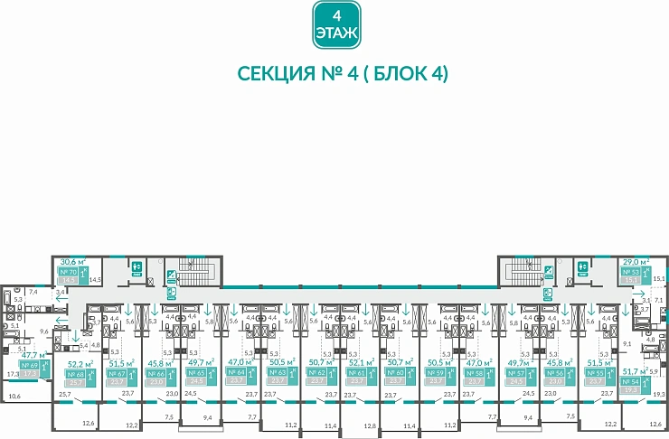 Апартаменты 1-комн. 30.6 кв.м