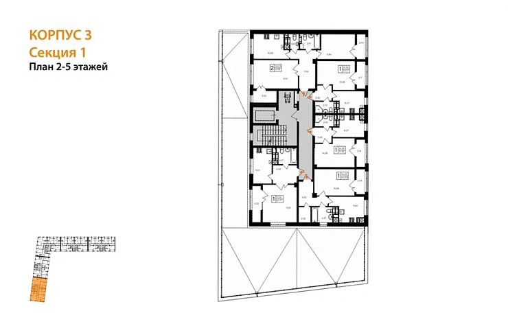 Квартира 2-комн. 61.93 кв. м