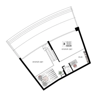 Апартаменты 3-комн. 0 кв. м