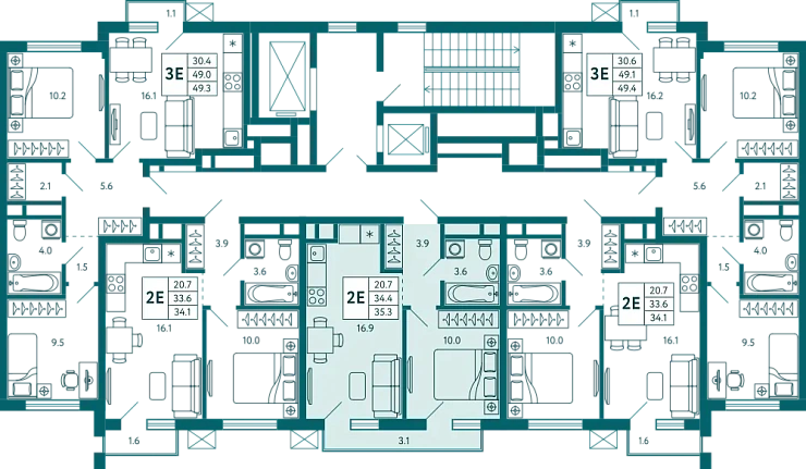 Квартира 1-комн. 35.3 кв.м