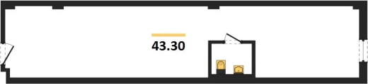 Апартаменты 1-комн. 43.3 кв. м