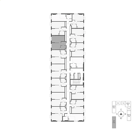 Квартира 1-комн. 39.4 кв. м