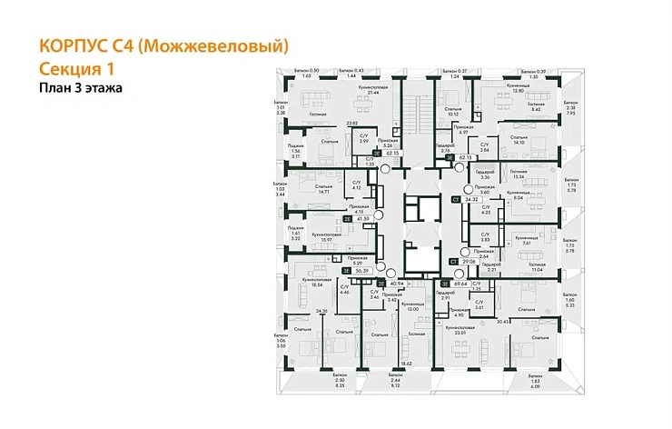 Квартира Студия 34.32 кв. м