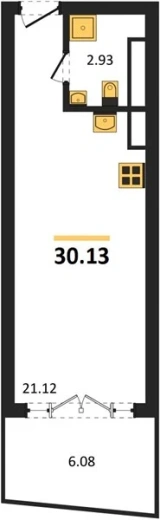 Апартаменты Студия 30.28 кв. м