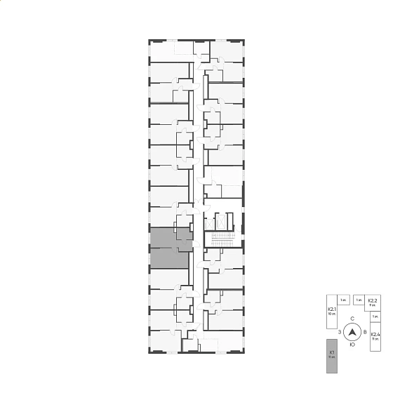 Квартира 1-комн. 39.5 кв. м