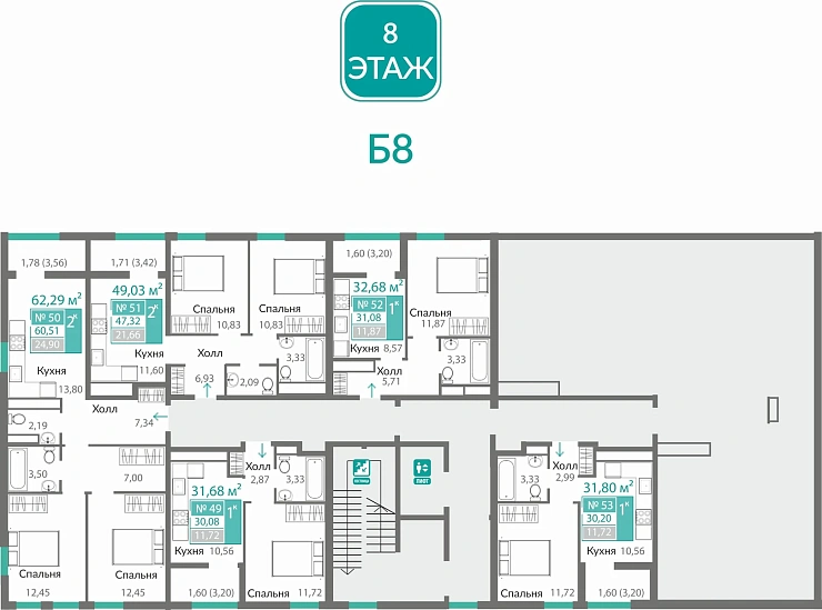 Квартира 1-комн. 31.08 кв.м