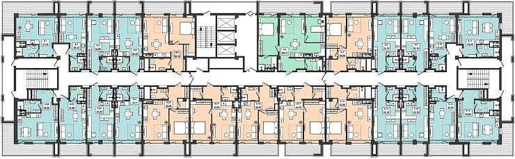 Апартаменты 2-комн. 55.7 кв. м