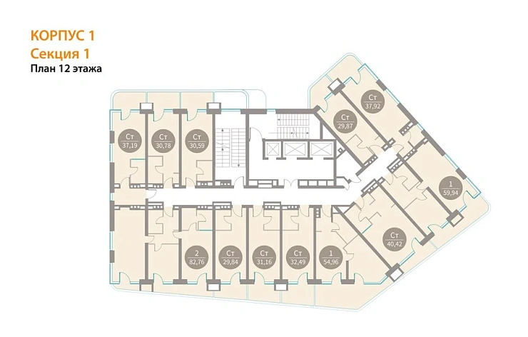 Апартаменты Студия 29.87 кв. м