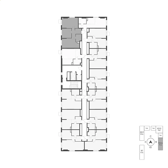 Квартира 2-комн. 54.3 кв. м