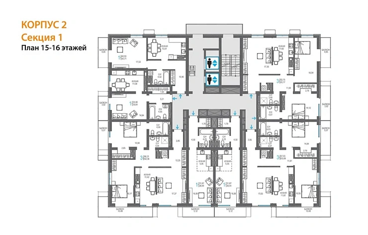 Квартира 2-комн. 93.17 кв. м