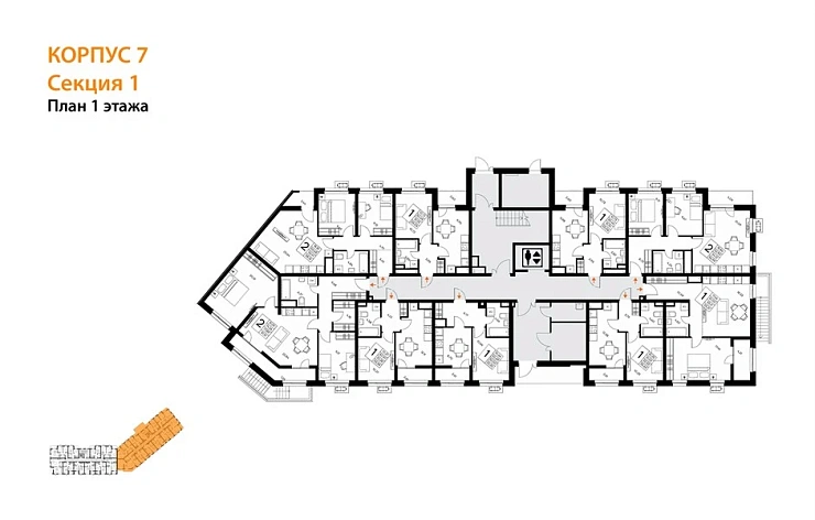 Квартира 1-комн. 34.23 кв. м