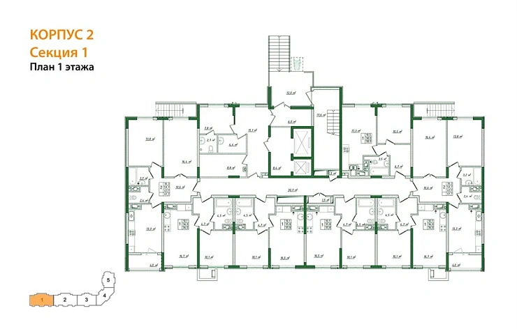 Квартира 1-комн. 35.8 кв. м