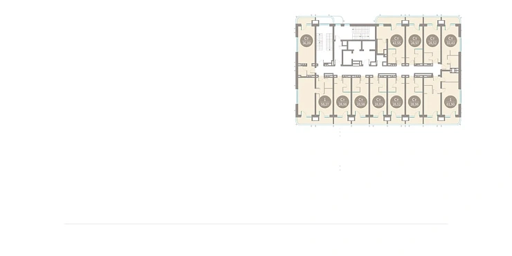 Квартира 1-комн. 61.9 кв. м