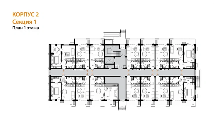 Апартаменты Студия 28.5 кв. м