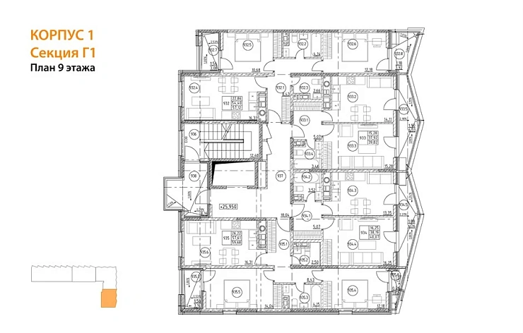Квартира 1-комн. 40.07 кв. м