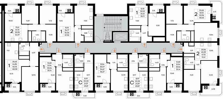 Квартира 2-комн. 54.97 кв. м