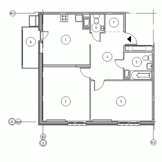 Квартира 2-комн. 65.72 кв. м