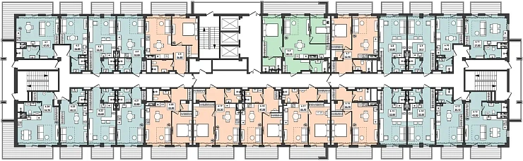 Апартаменты 2-комн. 56.8 кв. м