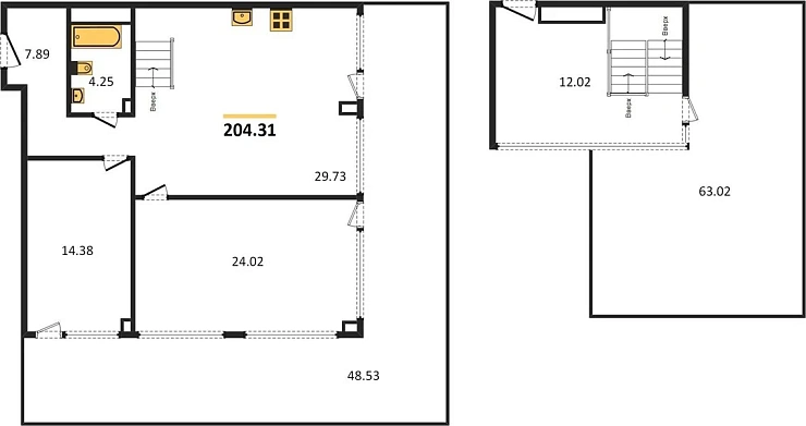 Апартаменты 2-комн. 204.31 кв. м