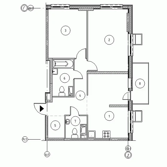 Квартира 2-комн. 63.08 кв. м