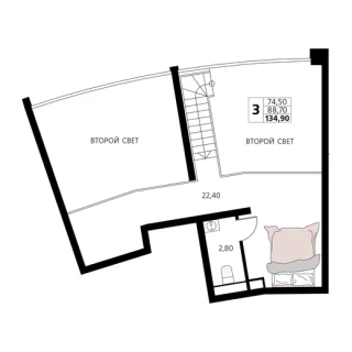 Апартаменты 3-комн. 0 кв. м