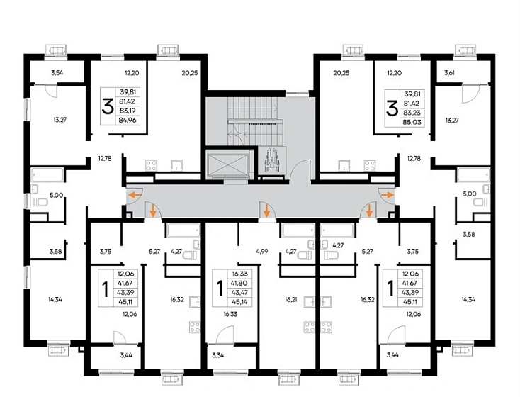 Квартира 3-комн. 85.03 кв. м